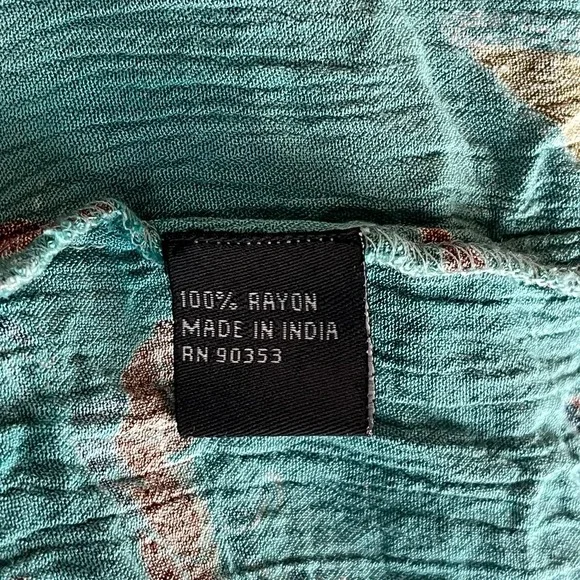 J. Glee Turquoise Floral Dress 3X Flower Dolman Sleeve V-Neck Button Up Crepe - Picture 5 of 10